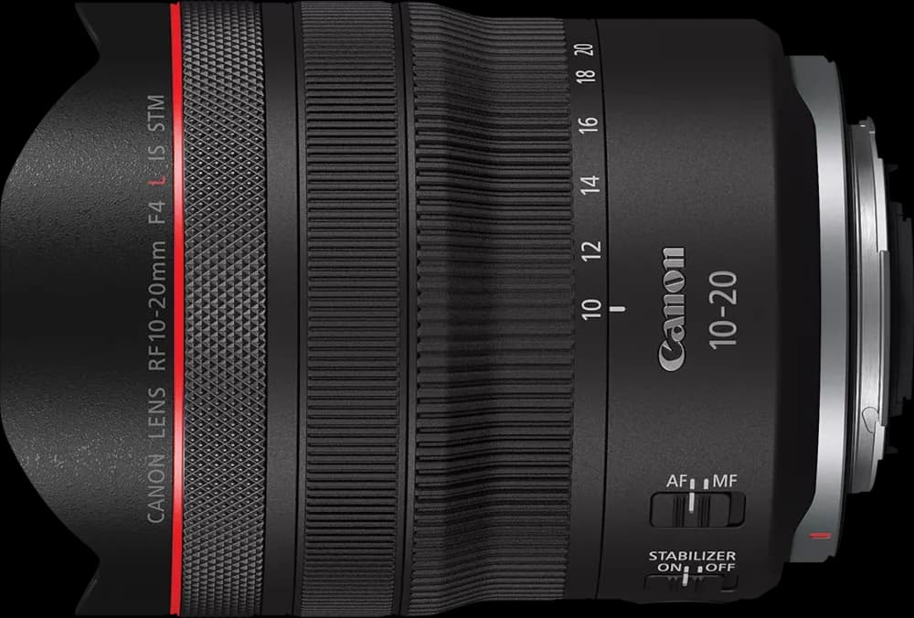 Canon RF10-20mm F4 L IS STM - Top View